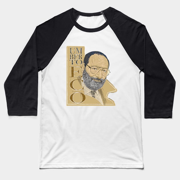 Portrait of Umberto Eco Baseball T-Shirt by Slownessi